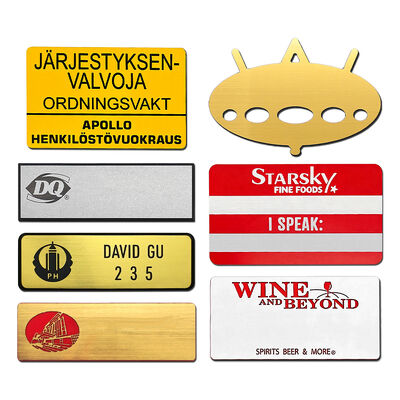 comprar Emblema de Nome Impresso Magnético Personalizado Resistente a Riscos Emblema de Nome Gravado a Laser fabricação em linha