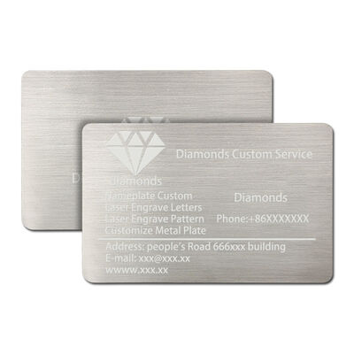 kaufen Brushed Custom Metall Visitenkarten Schwarz Silber Gold Laser graviert Visitenkarten Matte on-line-Fertigung