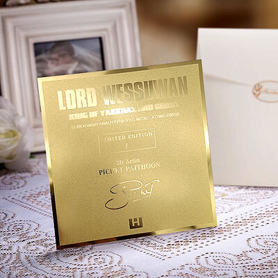 kaufen Quadratische persönliche Metall Visitenkarten Gold Metall Hochzeitskarten mit Umschlag on-line-Fertigung