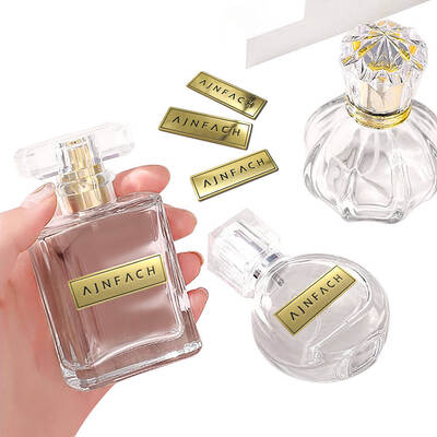 acheter Étiquettes métalliques auto-adhésives 3D étiquettes en aluminium en relief or pour bouteille de parfum fabrication en ligne
