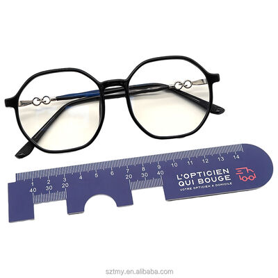 comprar Regla de plástico personalizada Pd 14cm flexible antidesgarro multifunción óptica manual de óptico fabricación en línea