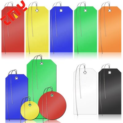 kopen 100 Stuks 6 1/4 Inch Buiten Grote Magazijn Apparatuur Verzending Blanco Schrijfbare Waterdichte Verpakking Label Plastic Tag met Draad online vervaardiging