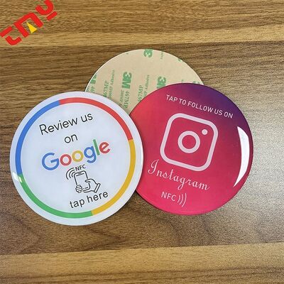 Mua RFID 40MM nhãn tròn có thể in Kiểm soát truy cập kỹ thuật số Instergram thẻ tùy chỉnh mã Qr 213 thẻ Epoxy NFC Phone Sticker With Logo sản xuất trực tuyến