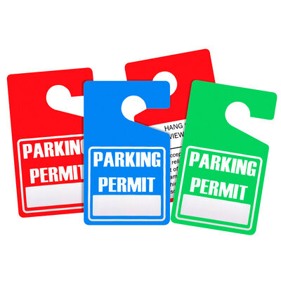 acheter Étiquette de permis de stationnement personnalisée en plastique pour parking, rouge, verte, bleue, effaçable, réutilisable, en PVC, pour handicapés, temporaire fabrication en ligne