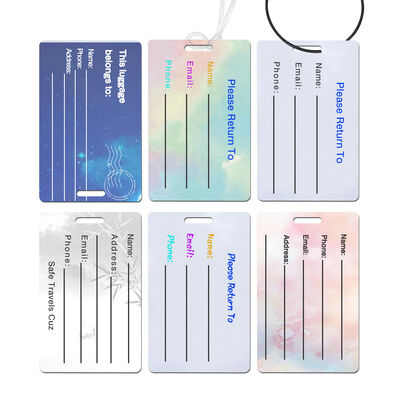 kaufen Custom PVC Hard Plastic Luggage Tag mit Loop Seil UV Druck Fluggesellschaft Kreuzfahrt Reisen Hochzeit Favor Dicke wasserdichte Schreibetiketten on-line-Fertigung