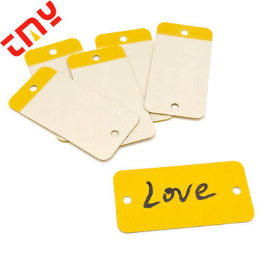 Buy Custom Blank Fiber Tags With Adhesive Backing Polyester Self Laminating 10 Mil Thick Vinyl Writable Waterproof Labels online manufacture