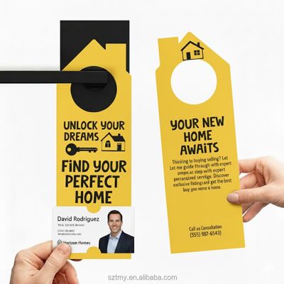 kaufen Individuelle Kunststoff-PVC-Türhänger Flyer Logo Raumtür Open House Schild Immobilienmakler für Hotels on-line-Fertigung