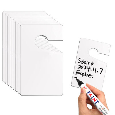 comprar Etiquetas de plástico personalizadas de PVC en blanco, escribibles, impermeables, para envío, con diseño de logotipo, residenciales, centros comerciales, escuelas, aparcamientos, blancas, reutilizables, temporales fabricación en línea