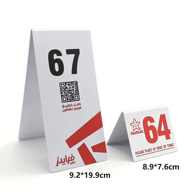 comprar Número de mesa de bodas Decoraciones para fiestas Eventos Número de mesa Portador de suministros Inmuevo de PVC Imprimible Logotipo personalizado Números de mesa fabricación en línea