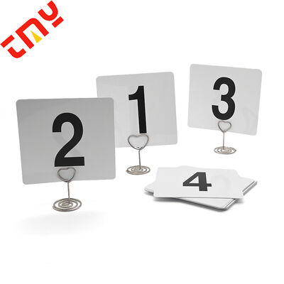 comprare Numero Tavolo Stampa Fronte Retro Ristorante Piatto Acrilico Matrimonio Bianco Segnaletica Tavolo Invertita fabbricazione online