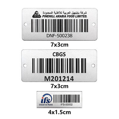 comprar Etiquetas de Ativos de Alumínio Personalizadas à Prova de Fogo Duráveis para Armazéns Industriais, Logística, Equipamentos, Códigos QR, Códigos de Barras, Mini Etiquetas fabricação em linha