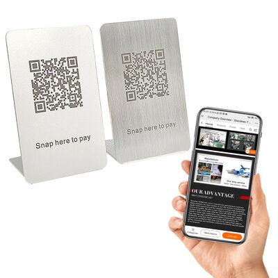 شراء القائمة الرقمية المعدنية QR Code NFC Stand مقاوم للماء ليزر محفور من الفولاذ المقاوم للصدأ التصنيع عبر الإنترنت