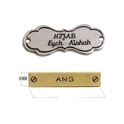 acheter Logo personnalisé imprimé Petit souvenir Plaque métallique Laiton Europe Logo nautique Plaque métallique imprimée pour sacs à main pour lettres de vêtements fabrication en ligne