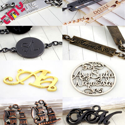 Buy Custom LOGO Printed Small Souvenir Metal Plate Brass Printed Metal Plate For Handbags And Garment Letters online manufacture