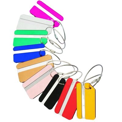 Buy Customized Metal Suitcase Travel Tag Aluminum Alloy Reusable Anti Loss Airplane Luggage Tags With Wire Ring online manufacture