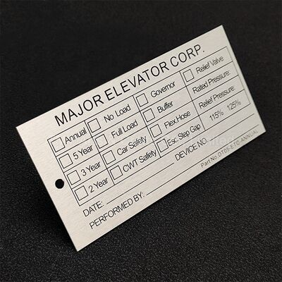 Buy Wholesale Customized Metal Industrial Equipment Data Plates Tags for Common Elements online manufacture
