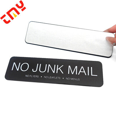 kopen Op Maat Bedrukte Zeefdruk LOGO Lasergravering Magazijn Kantoor Toilet Blanco Zwart Mat Aluminium Bord met 1MM Sponslijm online vervaardiging