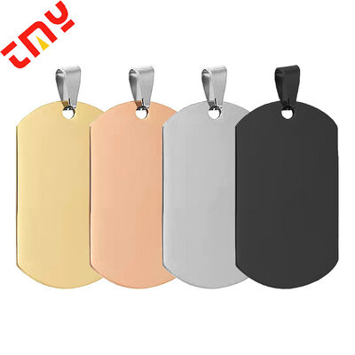 kopen Gepersonaliseerde Metal Dog Tag Blank Roestvrij staal Dog Tags Hanger Met Afgeronde Hoek online vervaardiging