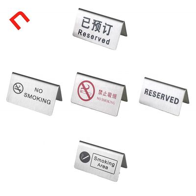 satın al Toptan Custom Baskı Paslanmaz Çelik Metal Stand Masaüstü Üstü Restoran İçin Sigara İleti Yok Çevrimiçi üretim