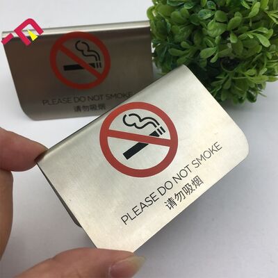 Buy Custom Silkscreen Printing Stainless Steel Metal No Smoking Sign For Hotel For Restaurant Dining Hall online manufacture