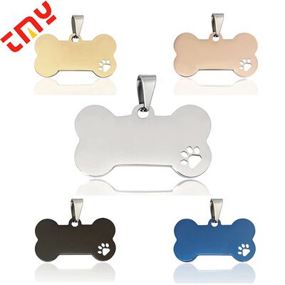 Mua Custom Deep Engraved Blank 3D Bone Shape Stainless Steel Pet Cat Dog Id Tag Để khắc sản xuất trực tuyến