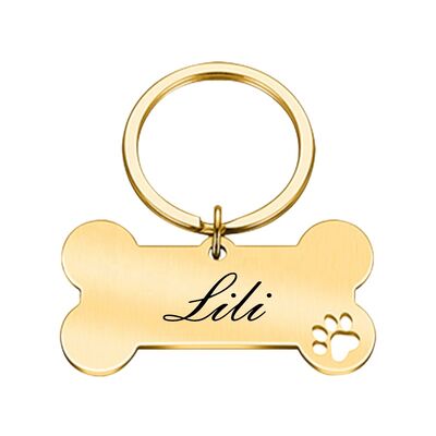 kopen Groothandel Custom Logo Blank Metal Bone Shaped Gold Metal Pet Id Tag Met Ketting Roestvrijstalen Honden Tag voor Laser Engraving online vervaardiging