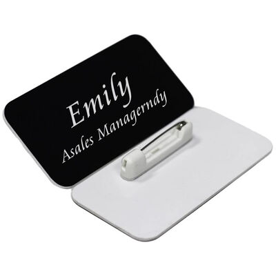 comprar Emblema de nombre personalizado de plástico ABS redondo Pin en blanco de identificación de placa de nombre Emblema encantador fabricación en línea