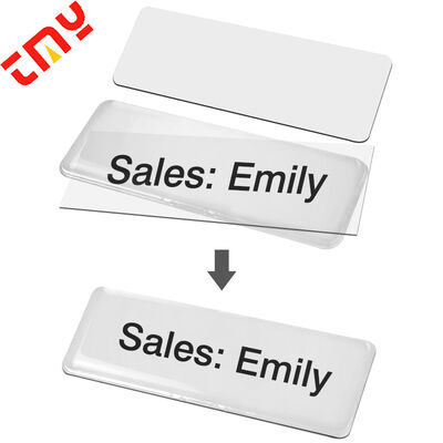 Buy Custom Professional Changeable Reusable Uniform Hotel Blank Magnetic Plastic PVC Metal Name Badge With Transparent Acrylic Cover online manufacture