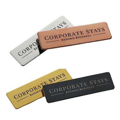 Beli Metal Magnetic Nametag, Custom Logo Baja tahan karat Name Badge untuk Karyawan, Blank Nama Plate yang Bisa Digunakan Lagi pembuatan online