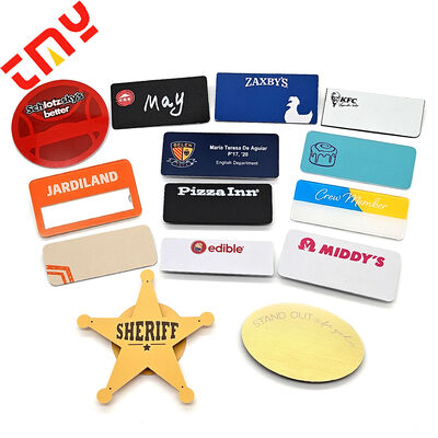 acheter Plaque nominative réutilisable personnalisée par sublimation pour employés, vierge, en ABS, PVC, plastique, acrylique, avec logo, magnétique fabrication en ligne