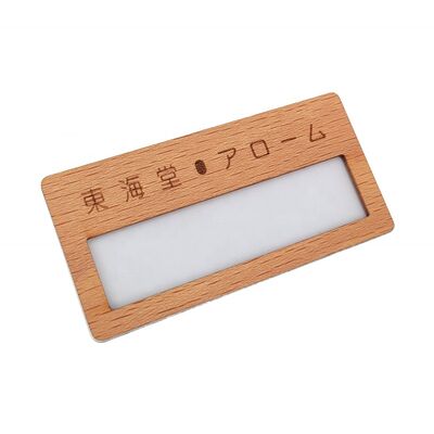 acheter Badge de nom de fenêtre en bois avec décoration en bambou - Cadeau d'affaires de style art populaire européen, prix d'usine et logo personnalisé fabrication en ligne