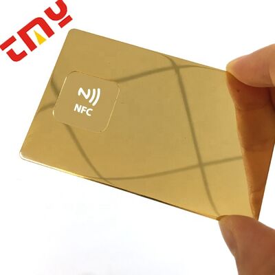 Buy Customized Logo 24Kt Gold Metal Business Card With NFC Chip Steel Printing Engraved Card online manufacture