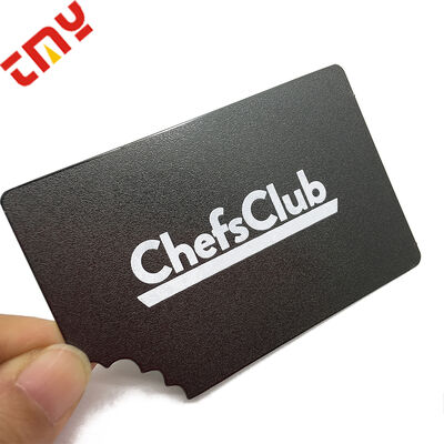 comprare Stampa su misura Matte Frosted Black Metal Business Card inciso Luxury 0,8mm Spessore OEM Card fabbricazione online