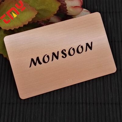 Buy High Quality Custom Polished Rose Gold 0.8MM Blank Stainless Steel Business Card with Silk Screen Printing online manufacture