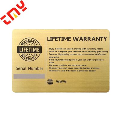 Buy Custom Laser Engraving Stainless Steel Metal Warranty Cards Authenticity Certificate For VIP Membership online manufacture