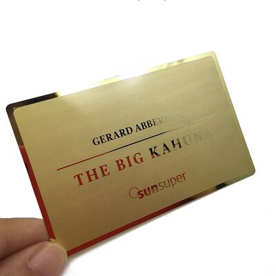 Buy Custom Embossed Gold Metal Visiting Card Engraving Metal Logo Name Id Card Printing QR Code Metal Card online manufacture