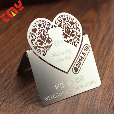 comprar Tarjeta de invitación de bodas de metal 3D personalizada de diseño tallado sobre de caja (forma / tamaño personalizado de papel / metal) fabricación en línea