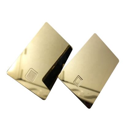 kaufen Der neueste Fabrikpreis angepasst 4442 & 4428 EMV Slot Chip Magnetstreifen 24K Spiegel Gold Visa Leere Metall Kreditkarte on-line-Fertigung