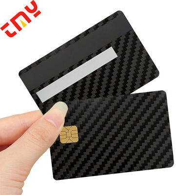 comprar Metal personalizado Negro en blanco Fibra de carbono Tarjeta de crédito inteligente Chip de oro ranura con banda magnética fabricación en línea