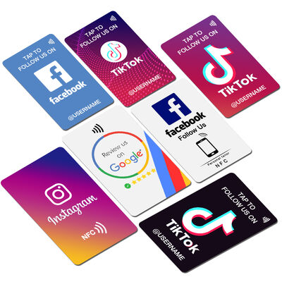 kupować Niestandardowa drukarnia kart Google Review z plastiku RFID NFC z logo, karty biznesowe z mediów społecznościowych Instagram, menu restauracji z kodem QR produkcja online