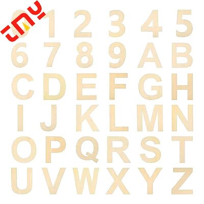 comprar Número decorativo de corte por láser personalizado Artesanía de madera sin terminar 3D Grandes letras del alfabeto de madera para decoración de paredes fabricación en línea