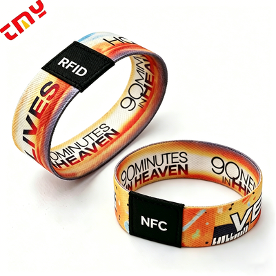 Buy Programmable Custom QR NFC Tag 213 Textile Fabric RFID Wristbands Disposable Fabric Wrist Bands for Event Access Control online manufacture